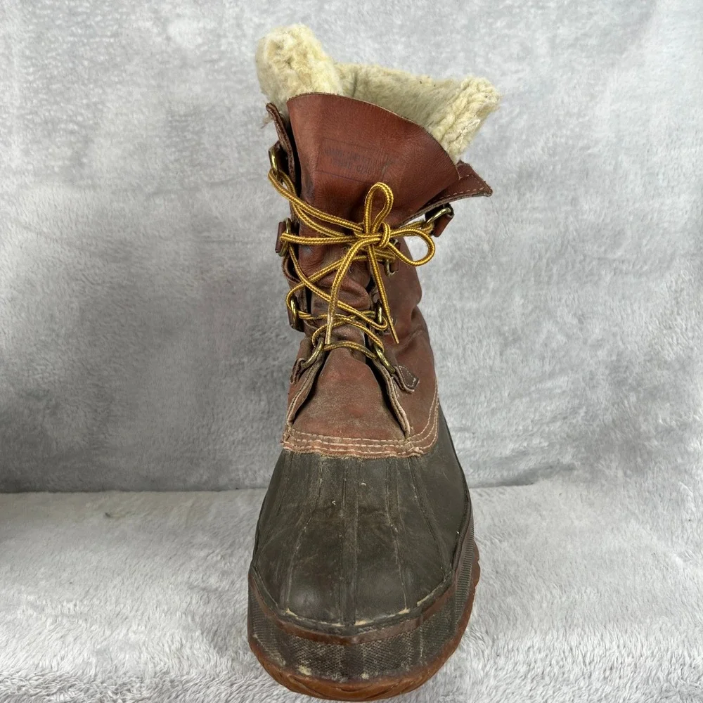 Rico Insulated Leather Duck Boots 11 Brown Men Vintage Winter Work Outdoor Boots